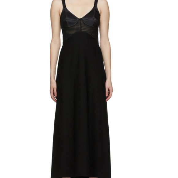 VICTORIA BECKHAM Black Insert Cami Midi Dress - Picture 4 of 4